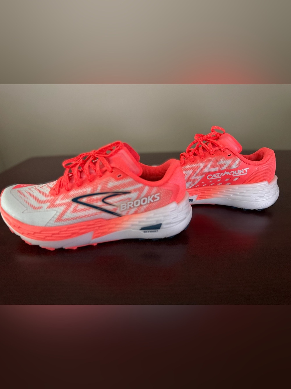 Brooks Women’s Catamount Running Shoes - Coral/White - Picture 2 of 4